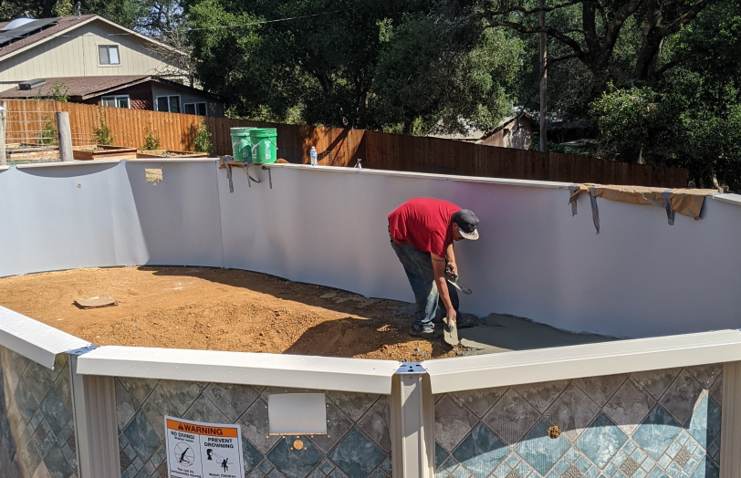 Above ground pool installation